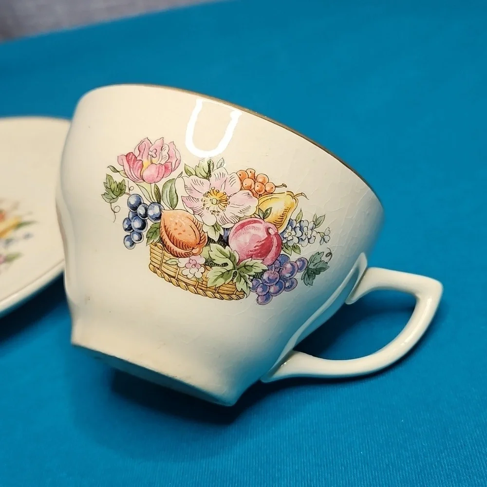 Floral Teacup and Saucer Set